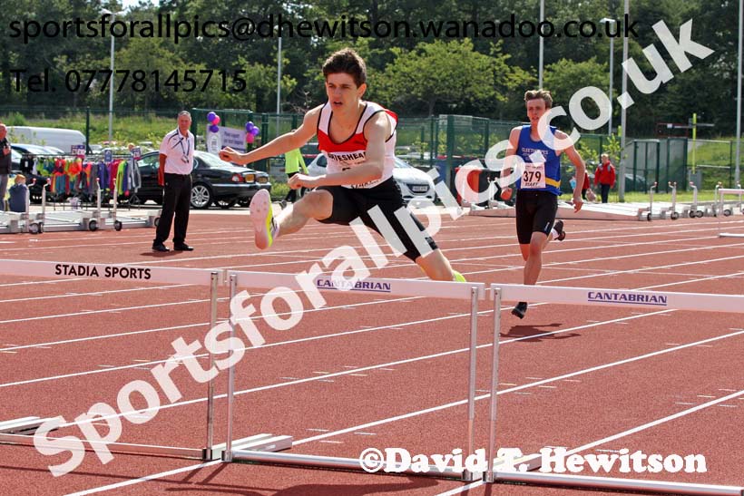 Under-17 mens 400 metres hurdles. Photo: David T. Hewitson/Sports for All Pics